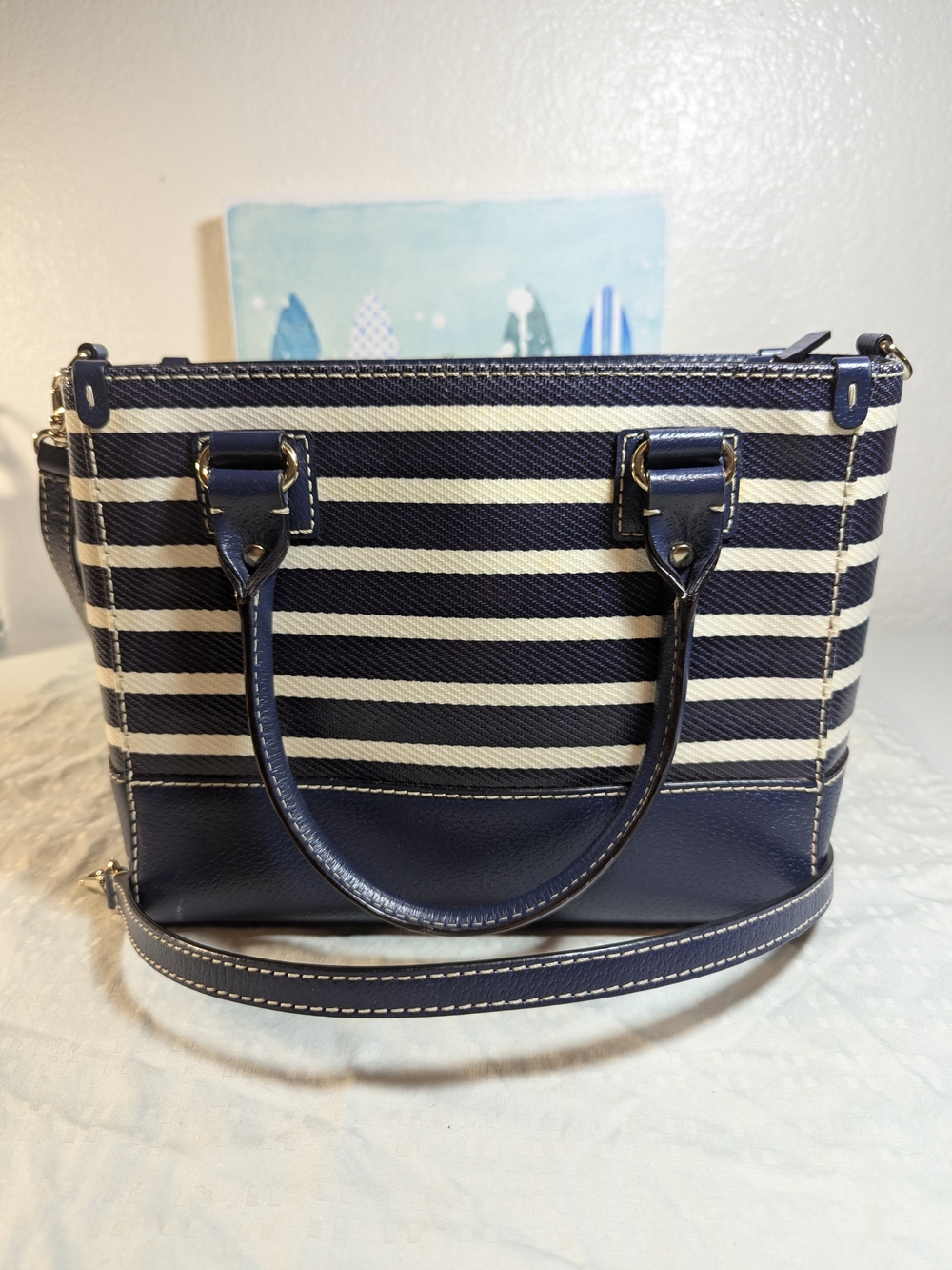 Kate Spade Navy & White Striped Handbag